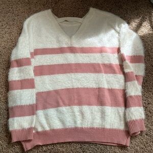 ee:some pink and white striped sweater